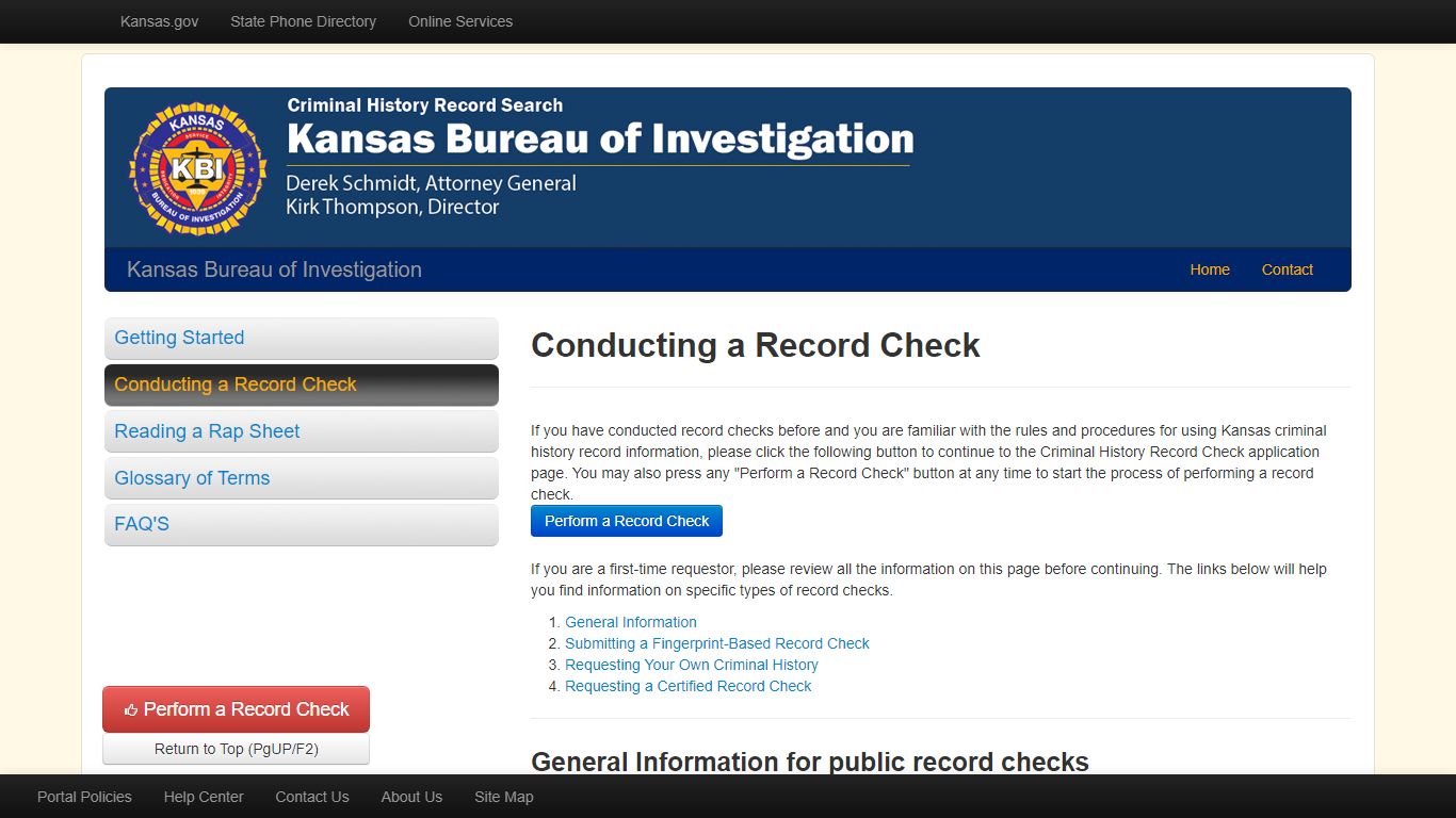 Criminal History Record Search - Kansas.gov
